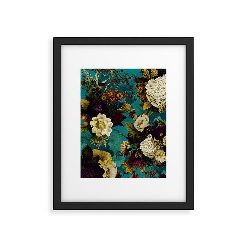Before Midnight Blue Hour Vintage Fall Flowers Garden Framed Art Print Gallery Image 6