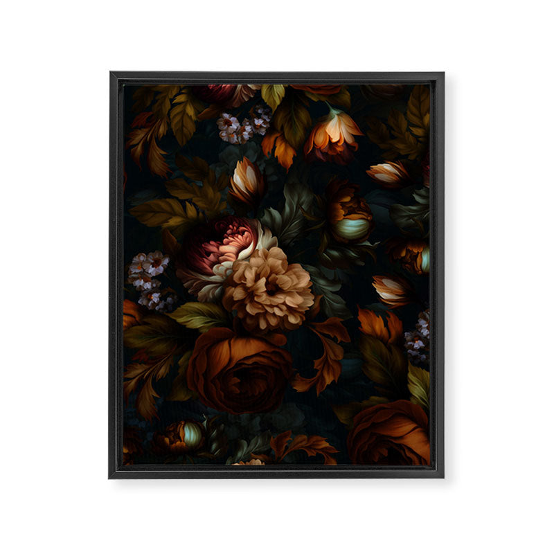 Dark Moody Baroque Midnight Garden Framed Canvas Print Gallery Image 8
