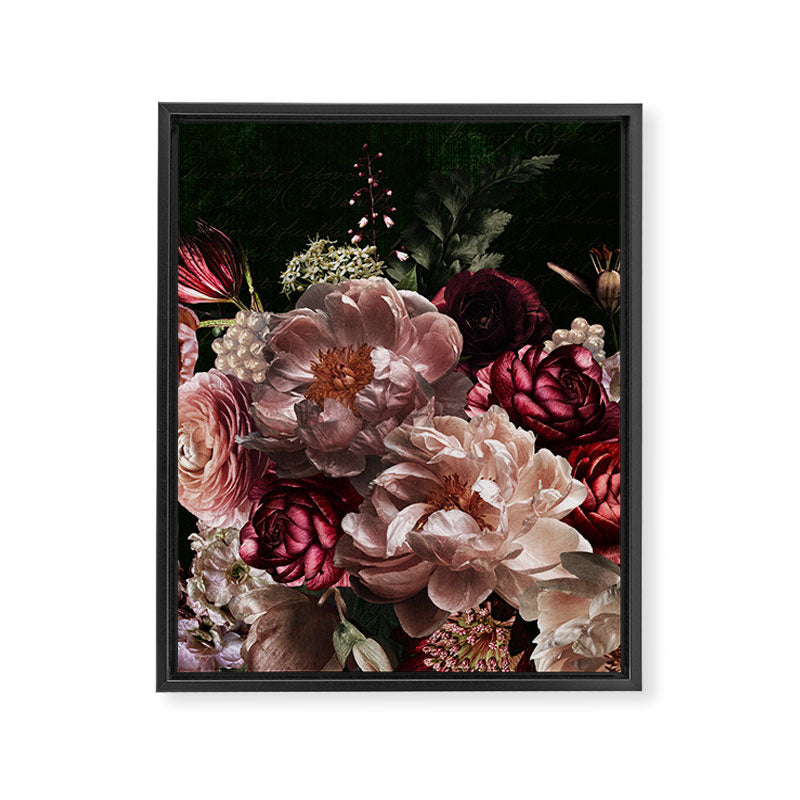 Deepest Night Flower Bouquet  Framed Canvas Print Gallery Image 8