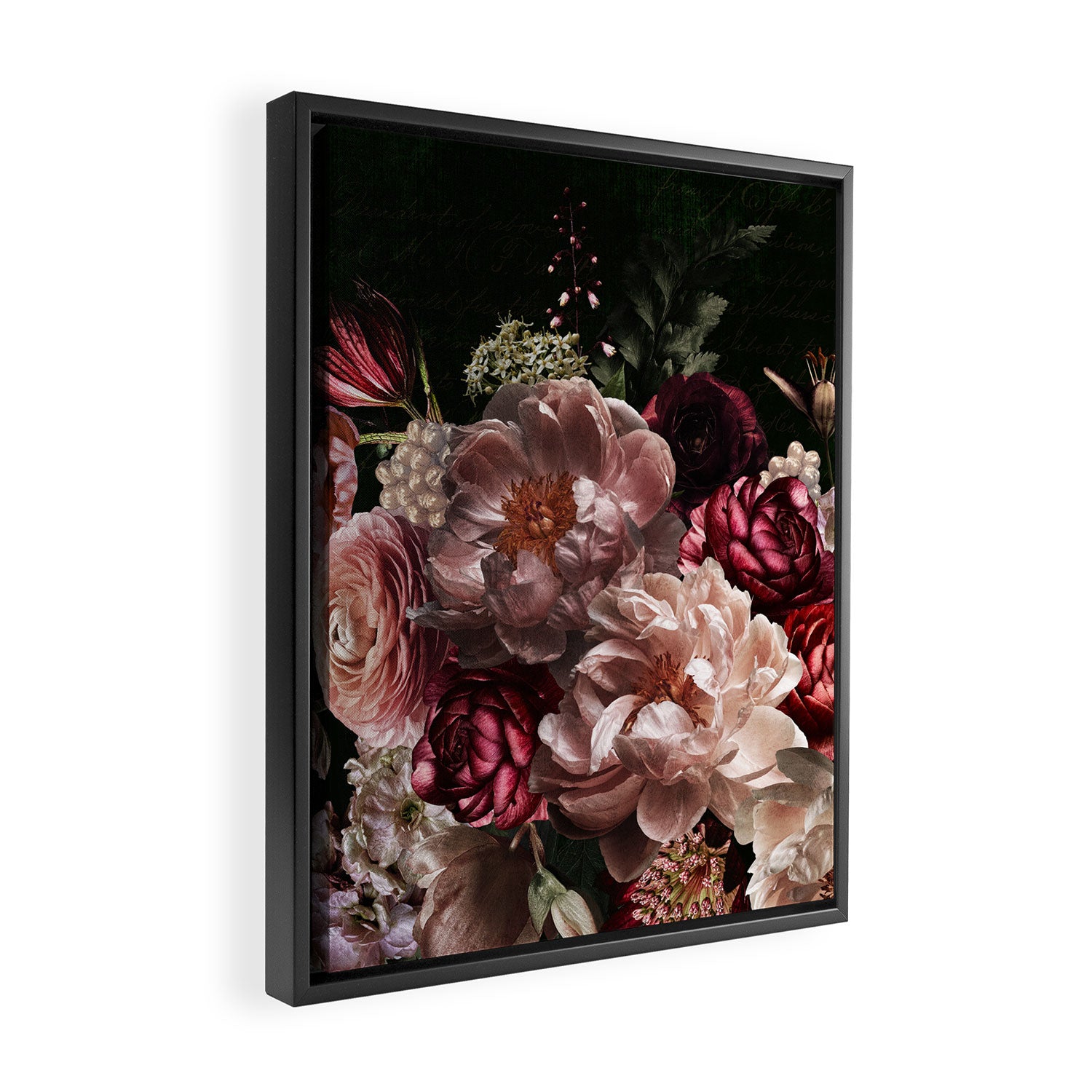 Deepest Night Flower Bouquet  Framed Canvas Print Gallery Image 2