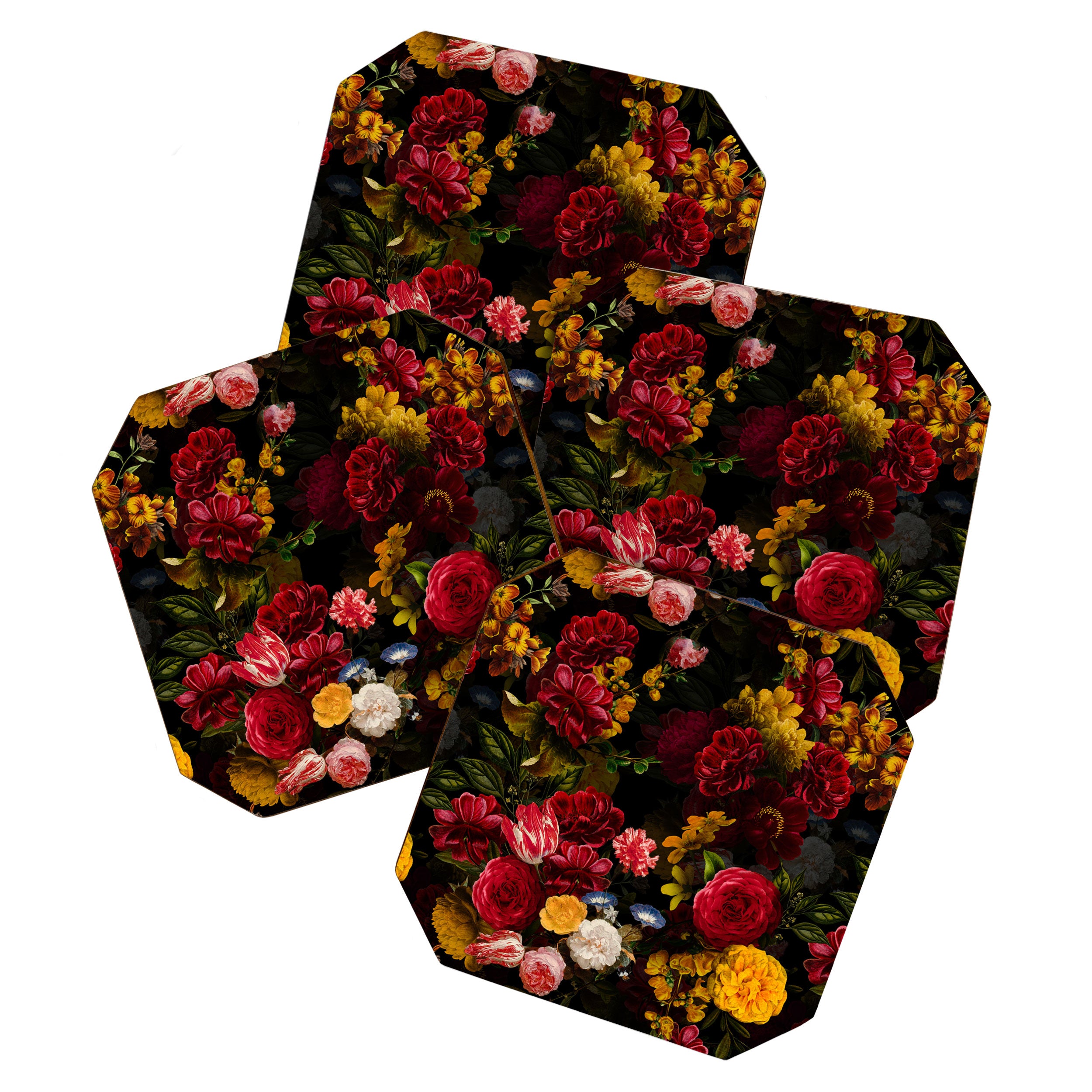 Dutch Vintage Midnight Flower Garden Coaster Gallery Image 1