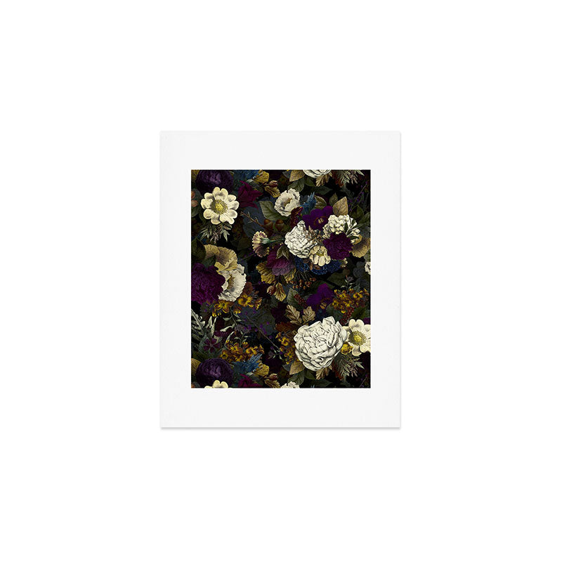 Dutch Vintage Midnight Flower Garden  Art Print Gallery Image 1
