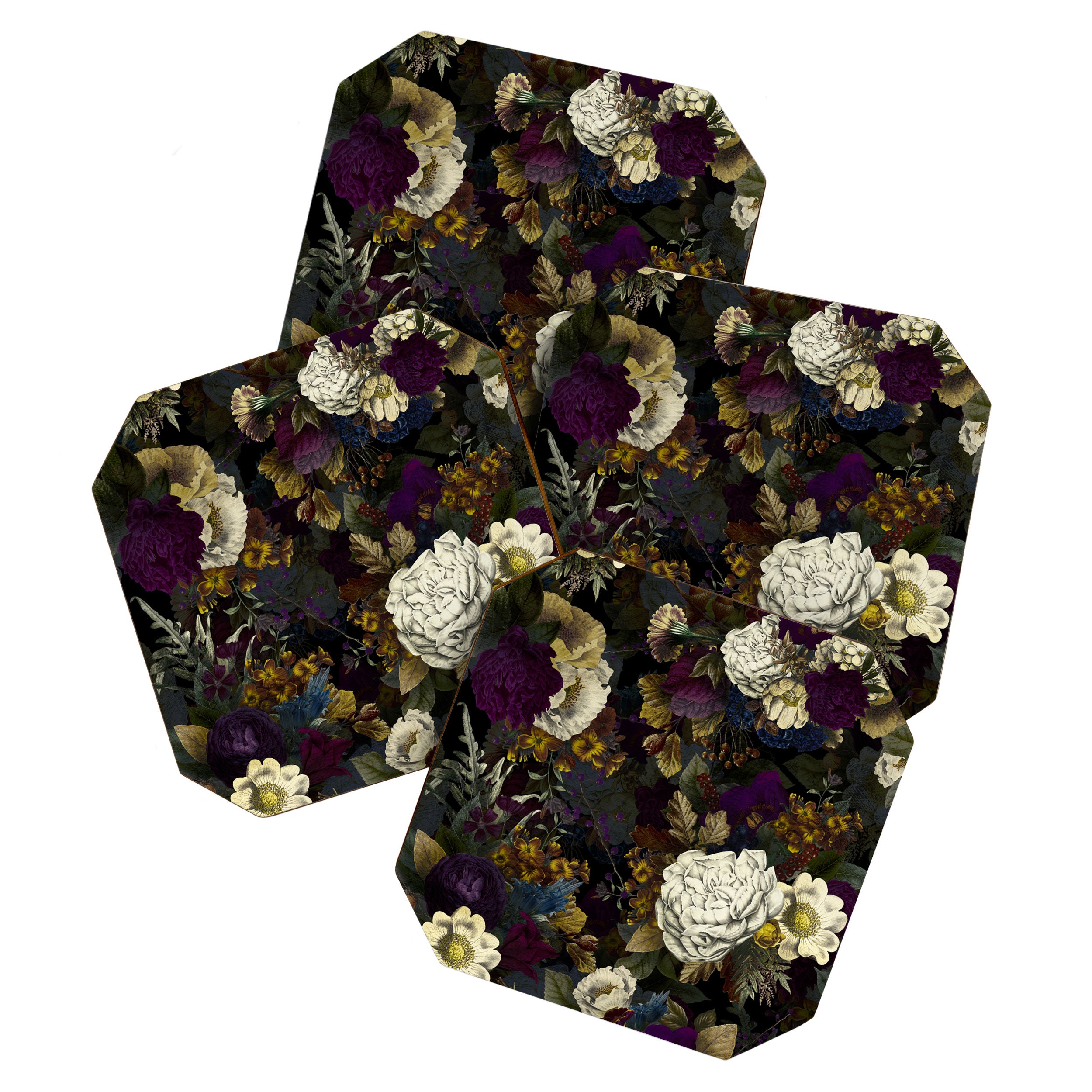 Dutch Vintage Midnight Flower Garden  Coaster Gallery Image 1