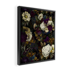 Dutch Vintage Midnight Flower Garden  Framed Canvas Print Gallery Image 2