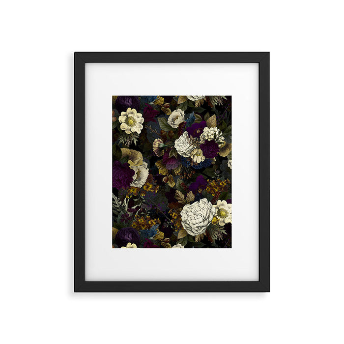 Dutch Vintage Midnight Flower Garden  Framed Art Print Gallery Image 1