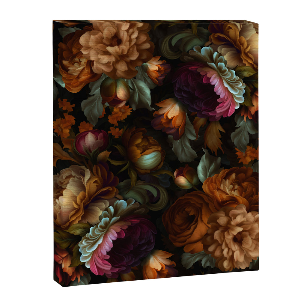 Enchanting Lush Baroque Midnight Flower Garden Canvas Print Gallery Image 8