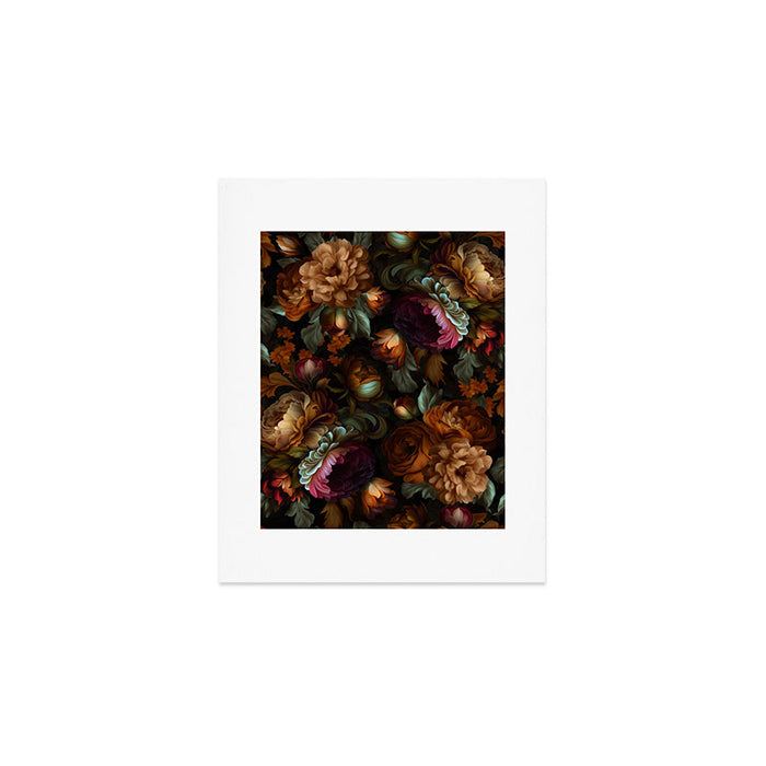 Enchanting Lush Baroque Midnight Flower Garden Art Print Gallery Image 1