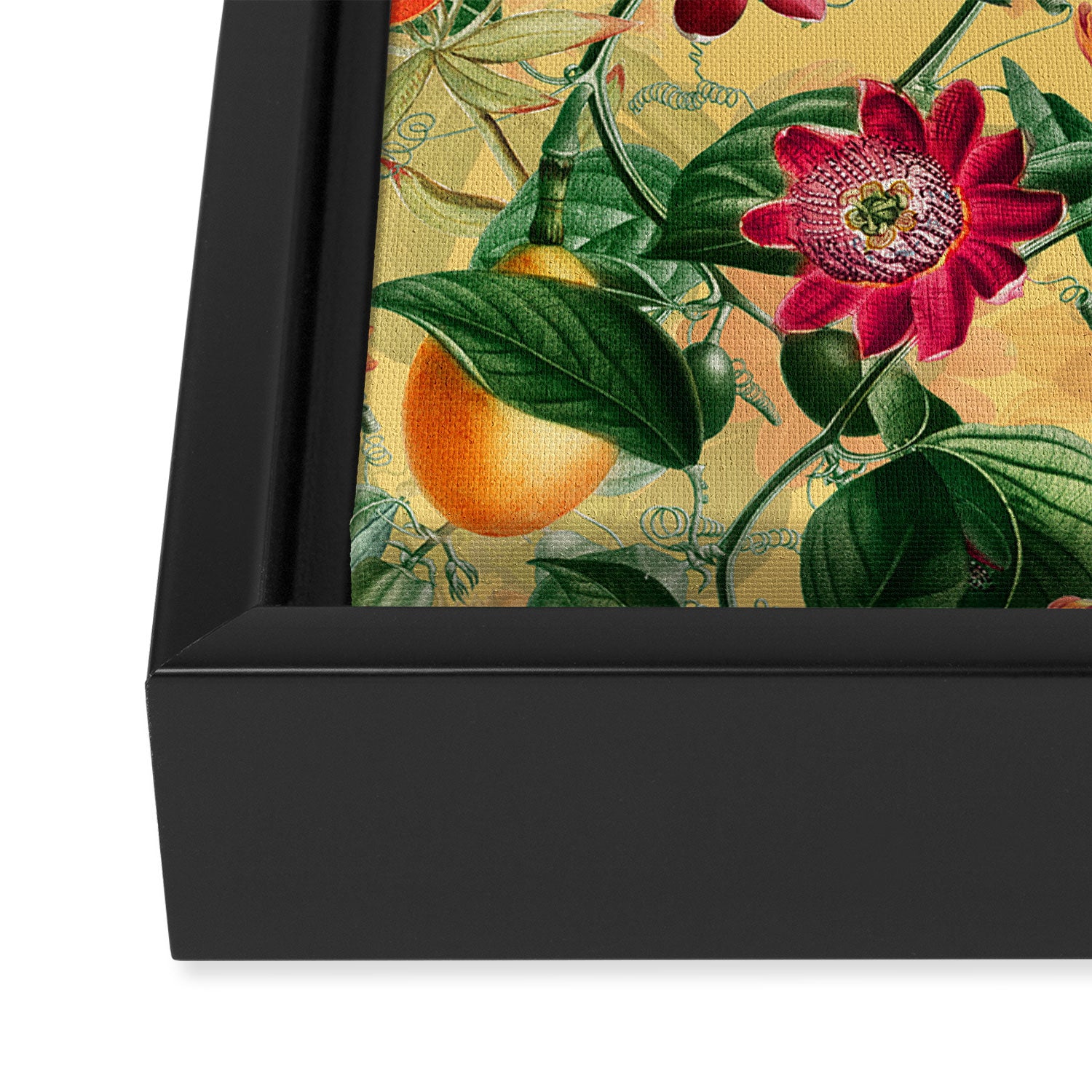 Exotic Sunny Vintage Passionflower Garden Framed Canvas Print Gallery Image 3