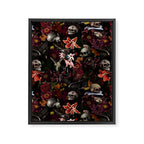 Gothic Night Skulls Flower Botanical Midnight Garden Framed Canvas Print Gallery Image 8