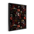 Gothic Night Skulls Flower Botanical Midnight Garden Framed Canvas Print Gallery Image 2