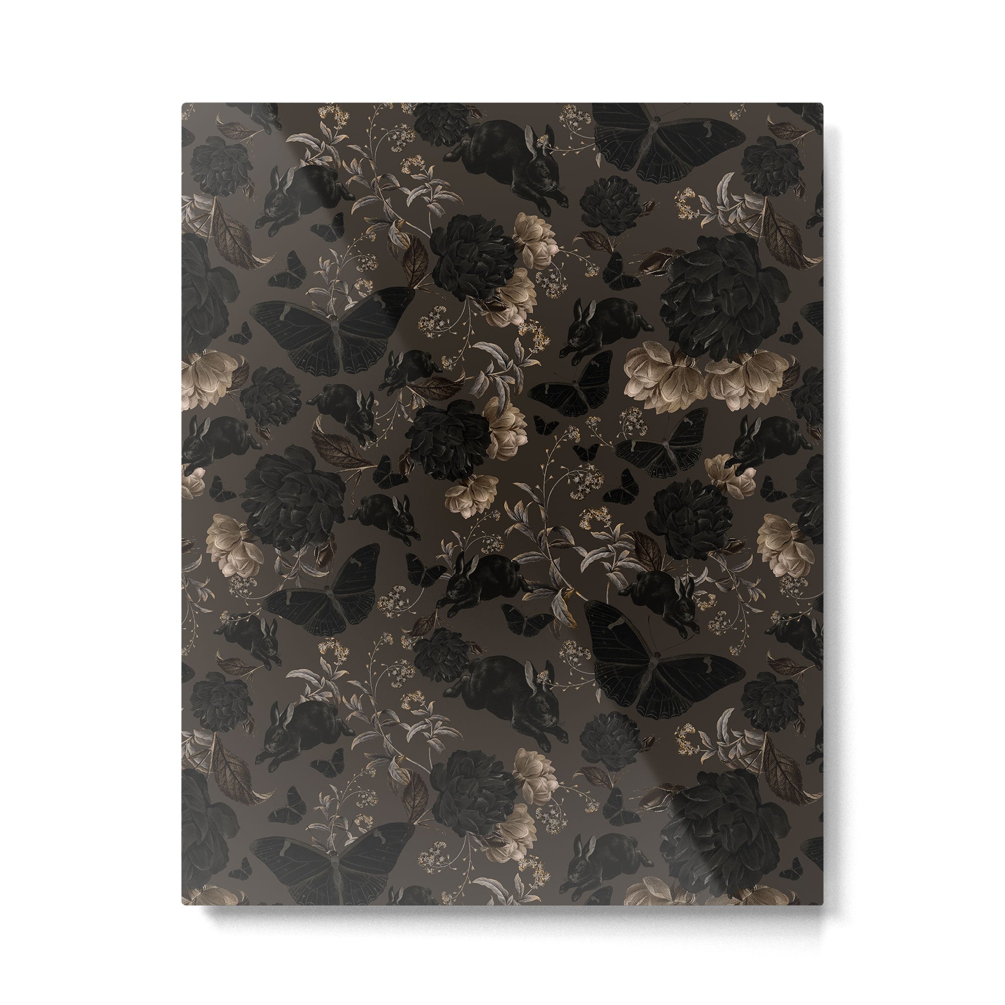 Maximalist Dark Moody Gothic Girl Flowers And Moths Metal Print Gallery Image 6