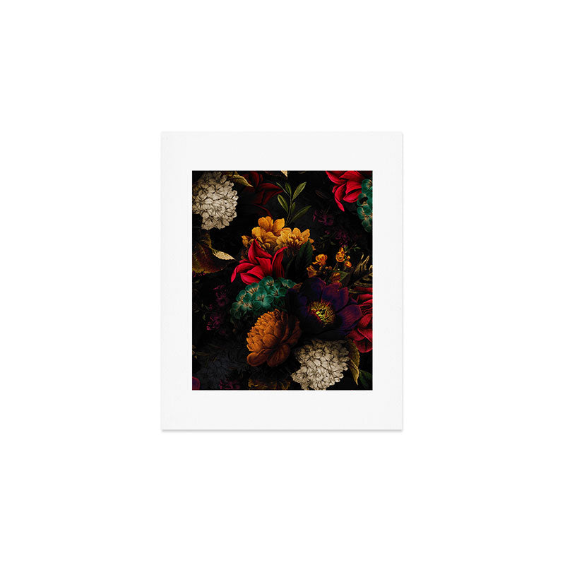 Midnight Hours Dark Vintage Flowers Garden Art Print Gallery Image 1