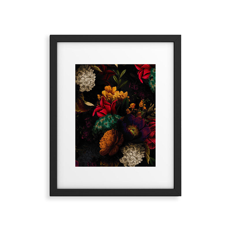 Midnight Hours Dark Vintage Flowers Garden Framed Art Print Gallery Image 6