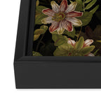 Midnight Summer Sepia Exotic Passiflora Flowers Garden Framed Canvas Print Gallery Image 3