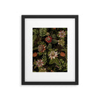 Midnight Summer Sepia Exotic Passiflora Flowers Garden Framed Art Print Gallery Image 4