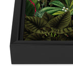 Midnight Vintage Exotic Flower And Birds Garden Jungle Framed Canvas Print Gallery Image 3