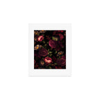 Midnight Vintage Shiny Botanical Rose Garden Art Print Gallery Image 1
