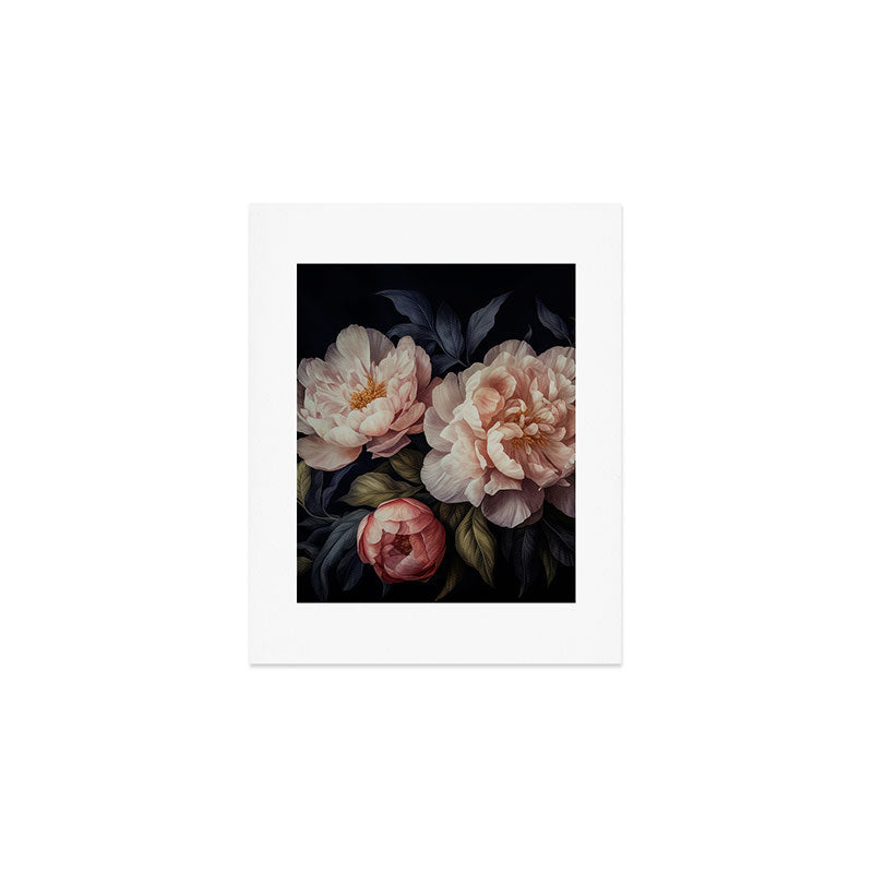 Moody Vintage Dark Baroque Florals  Art Print Gallery Image 1