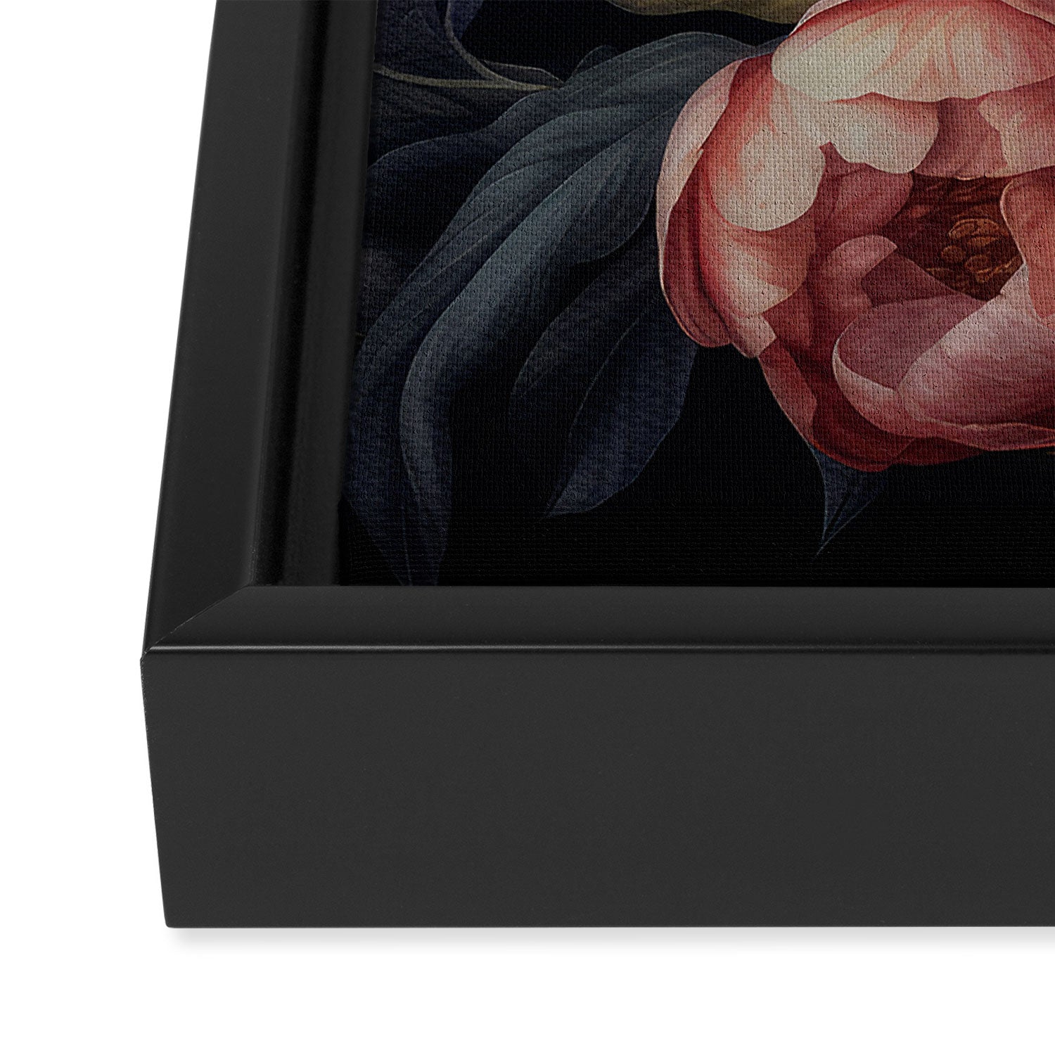 Moody Vintage Dark Baroque Florals  Framed Canvas Print Gallery Image 3