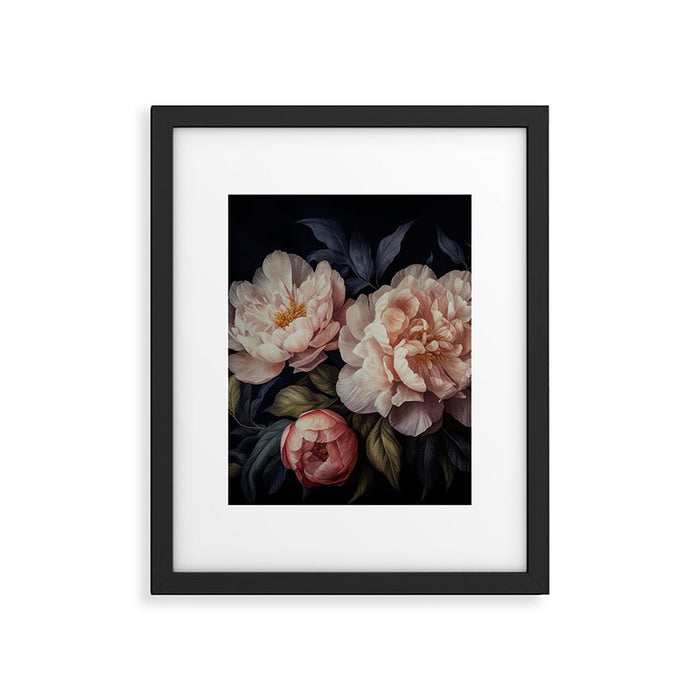 Moody Vintage Dark Baroque Florals  Framed Art Print Gallery Image 1
