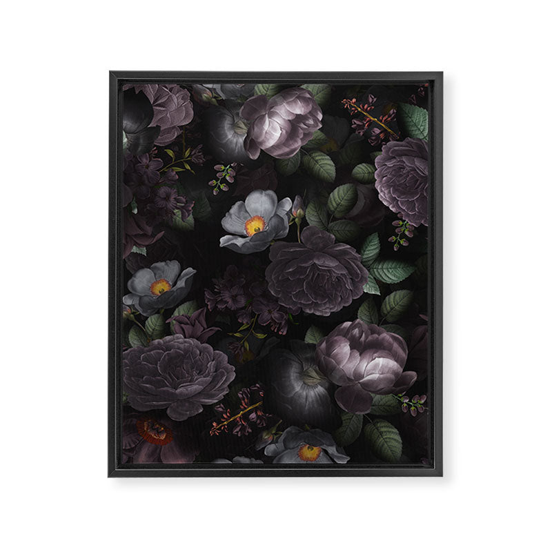 Mystic Moon Night Roses Botanical Flower Garden Framed Canvas Print Gallery Image 8