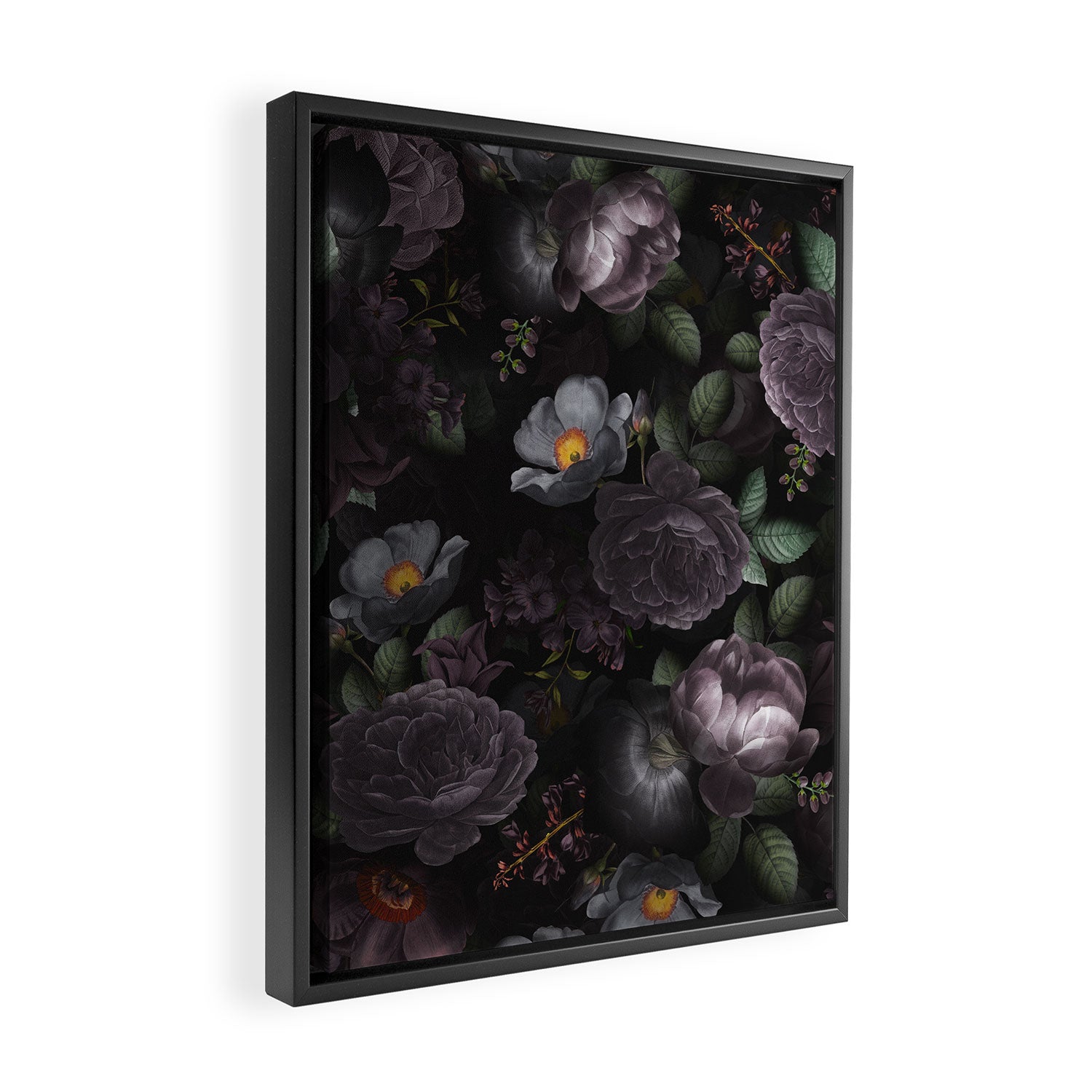 Mystic Moon Night Roses Botanical Flower Garden Framed Canvas Print Gallery Image 2