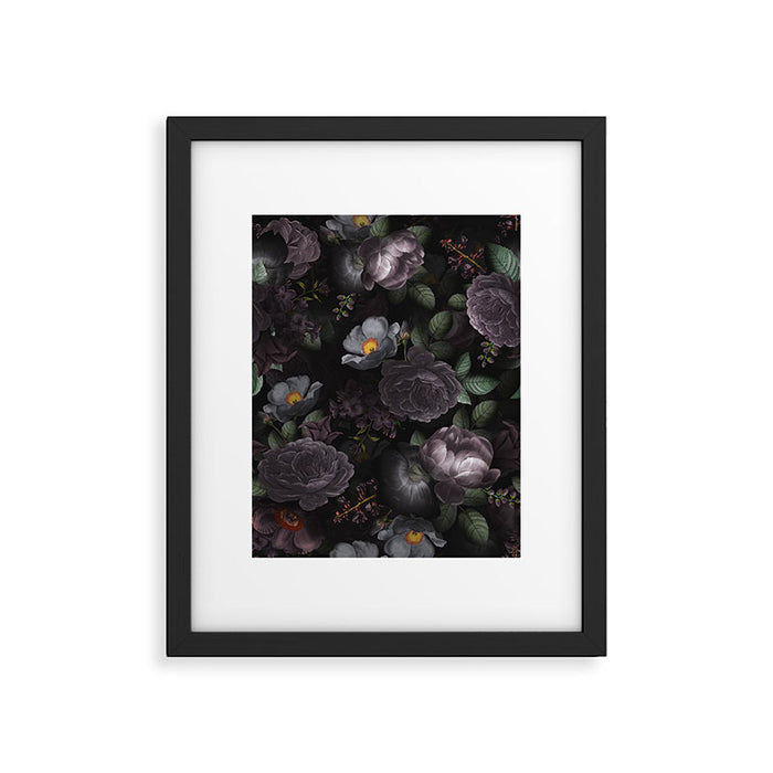 Mystic Moon Night Roses Botanical Flower Garden Framed Art Print Gallery Image 1