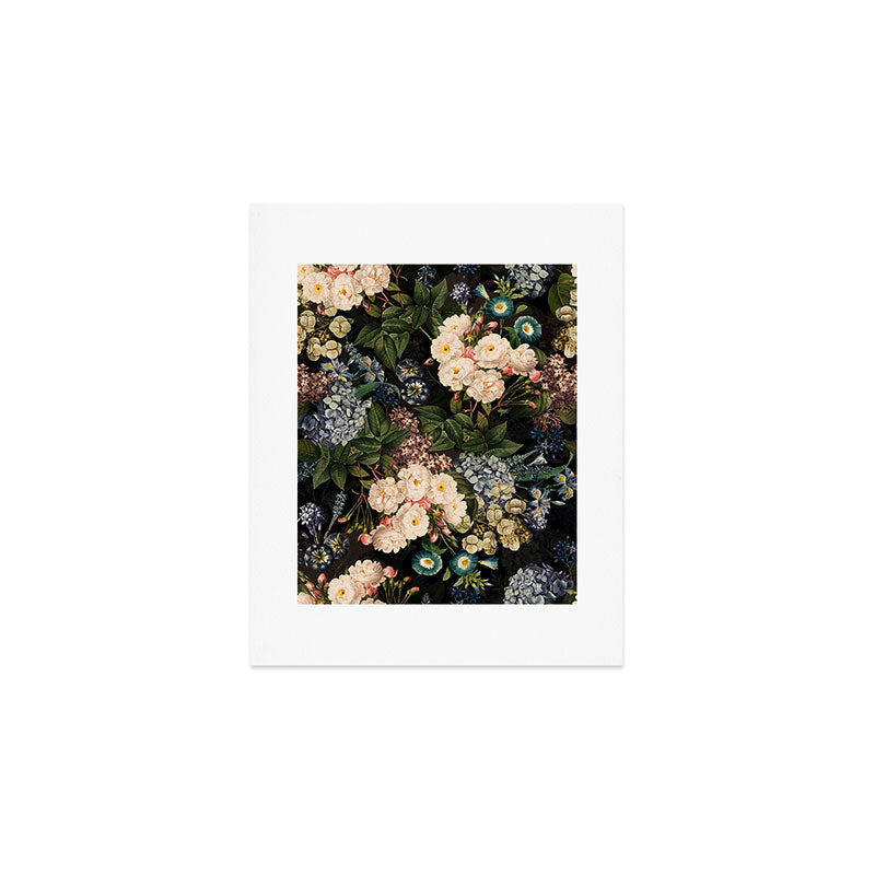 Mystic Vintage Midnight Rose Garden Art Print Gallery Image 1