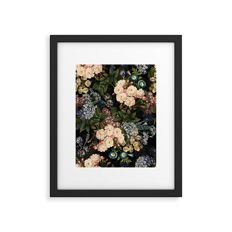 Mystic Vintage Midnight Rose Garden Framed Art Print Gallery Image 4