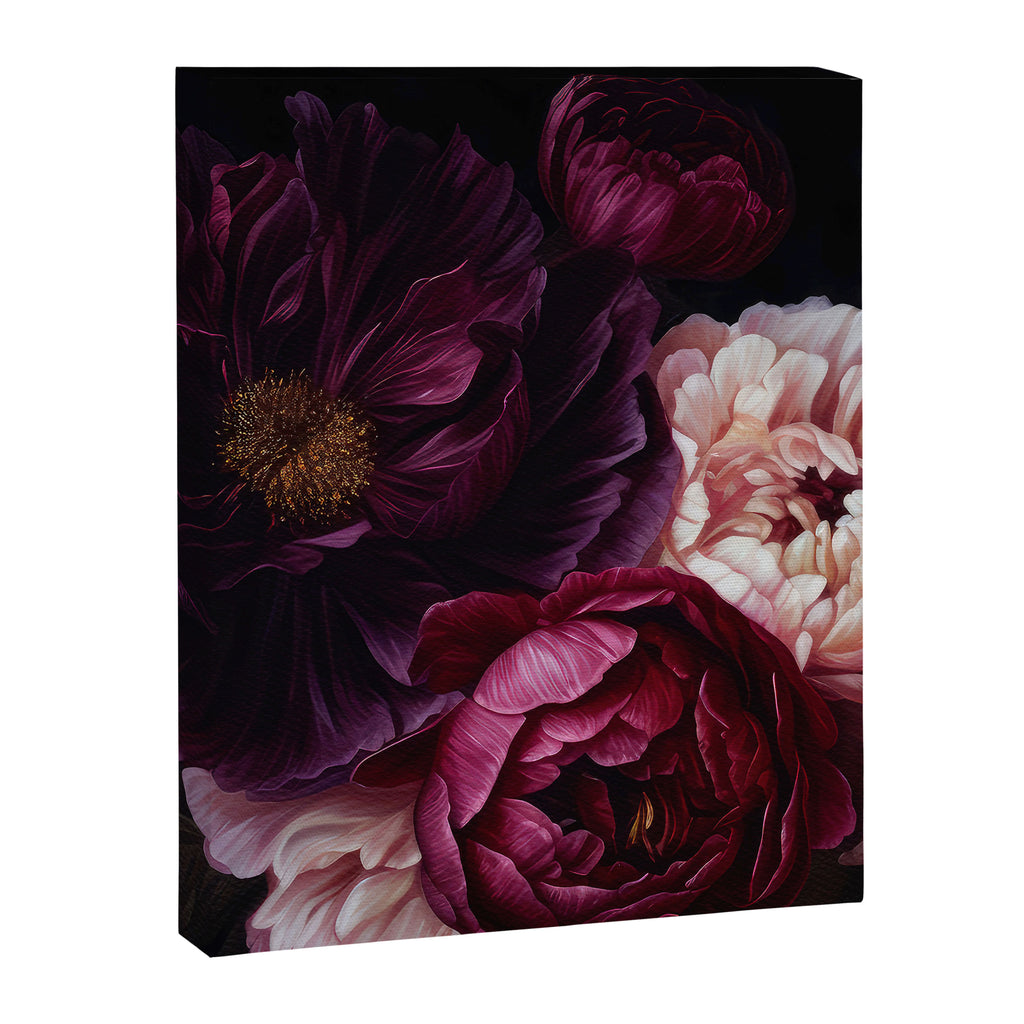 Nostalgic Lush Baroque Night Flowers Canvas Print Gallery Image 8
