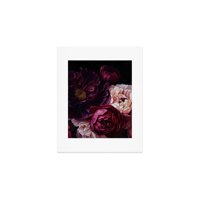 Nostalgic Lush Baroque Night Flowers Art Print Gallery Image 1