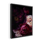 Nostalgic Lush Baroque Night Flowers Framed Canvas Print Gallery Image 2