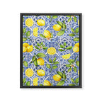Portuguese Vintage Summer  Blue Tiles And Lemons Framed Canvas Print Gallery Image 8