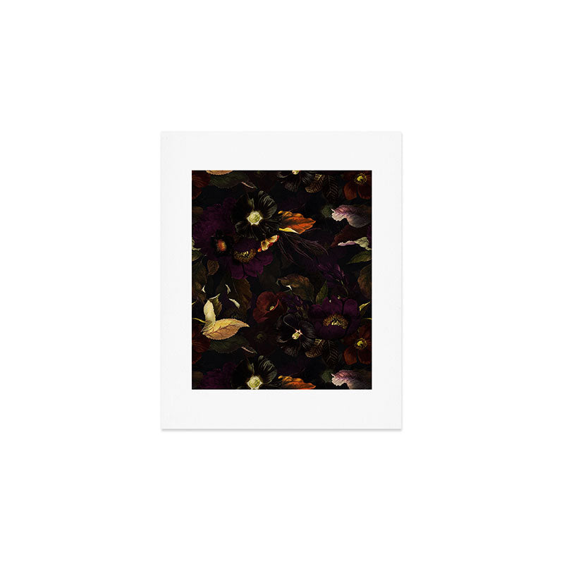The Darkest Dutch Vintage Flowers Garden  Art Print Gallery Image 1