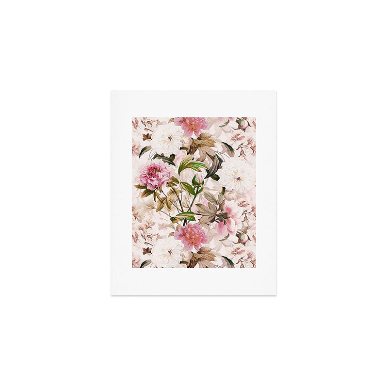 Vintage And Shabby Chic- Pink  Summer Peonies Antique Botanical Flower Garden Art Print Gallery Image 1