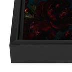 Vintage Black Dramatic Glamour Autumn Romanticism: Maximalism Moody Florals - Grand Millennial Midnight burgundy Roses Black Roses Bouquets and Nostalgic Gothic Mystic Flowers Framed Canvas Print Gallery Image 3