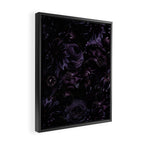 Vintage Black Dramatic Glamour Autumn Romanticism: Maximalism Moody Florals - Grand Millennial Midnight purple Roses Black Bouquets and Nostalgic Gothic Mystic Flowers Framed Canvas Print Gallery Image 2