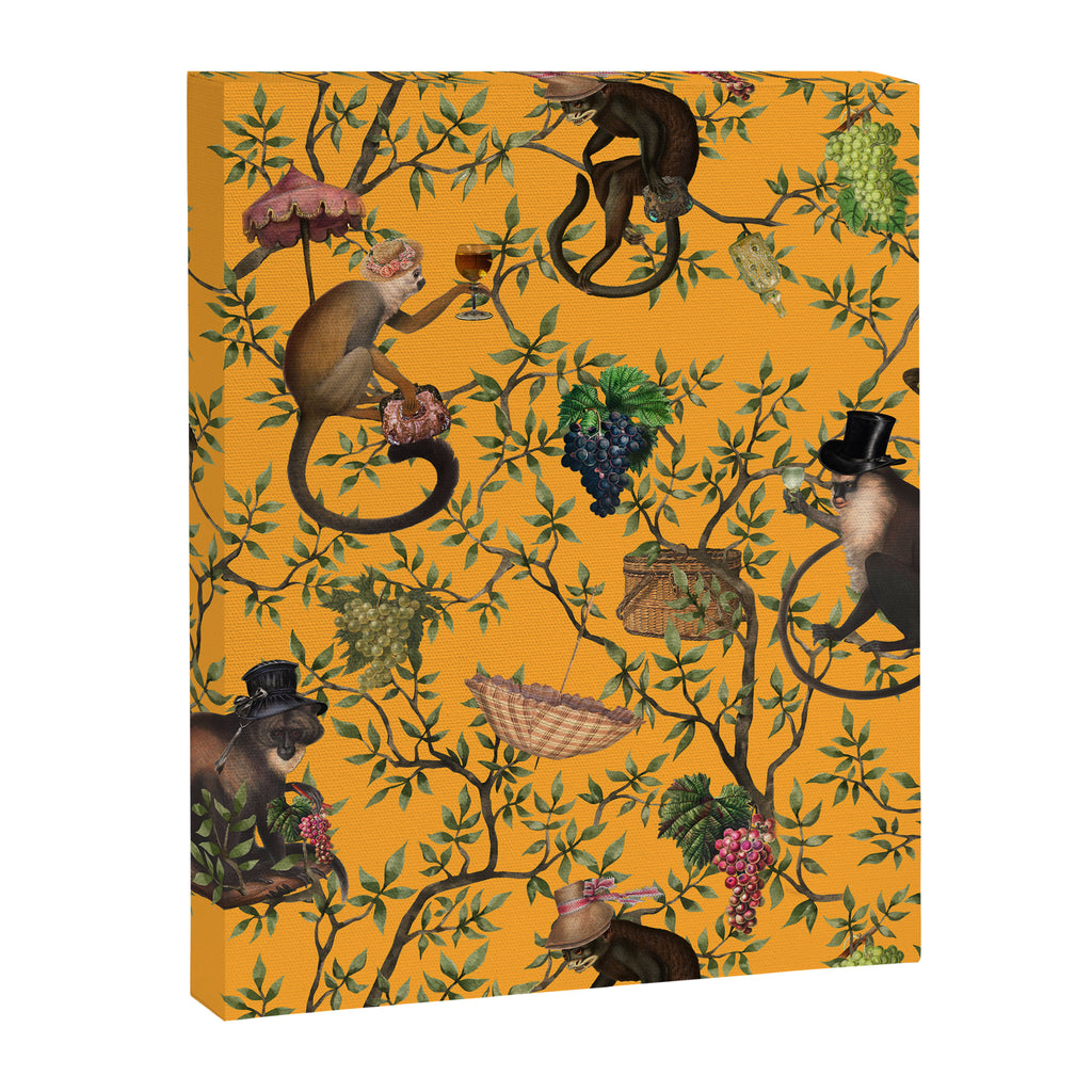 Vintage Chinoiserie Monkey Garden Party Canvas Print Gallery Image 8