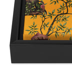 Vintage Chinoiserie Monkey Garden Party Framed Canvas Print Gallery Image 3