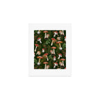 Vintage Dark Night Green Mushroom Forest Art Print Gallery Image 1