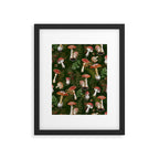 Vintage Dark Night Green Mushroom Forest Framed Art Print Gallery Image 6