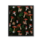 Vintage Dark Night Mushroom Forest Framed Canvas Print Gallery Image 8