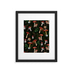Vintage Dark Night Mushroom Forest Framed Art Print Gallery Image 6