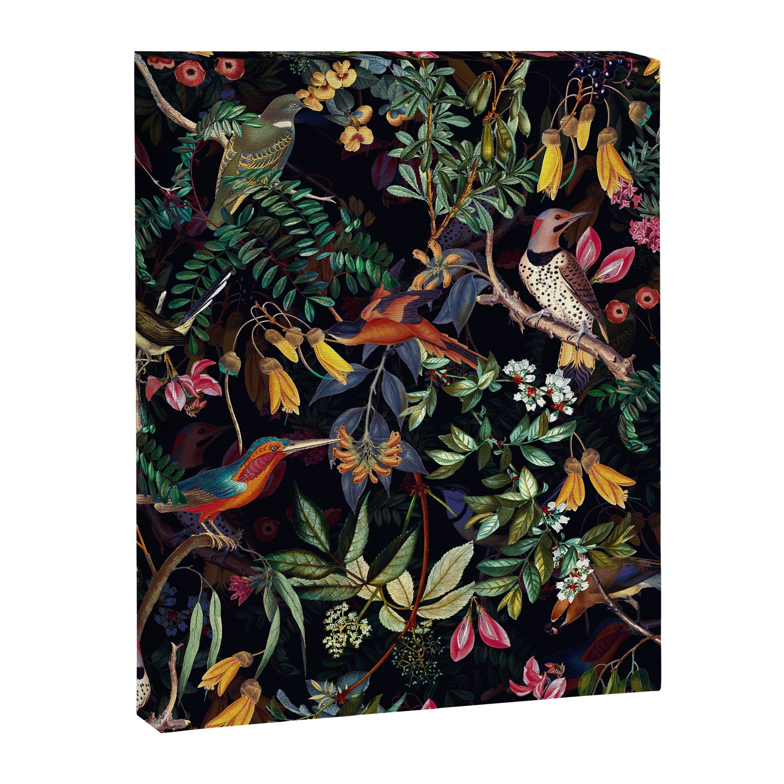 Vintage Jungle Birds Night Garden Canvas Print Gallery Image 8