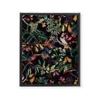 Vintage Jungle Birds Night Garden Framed Canvas Print Gallery Image 8