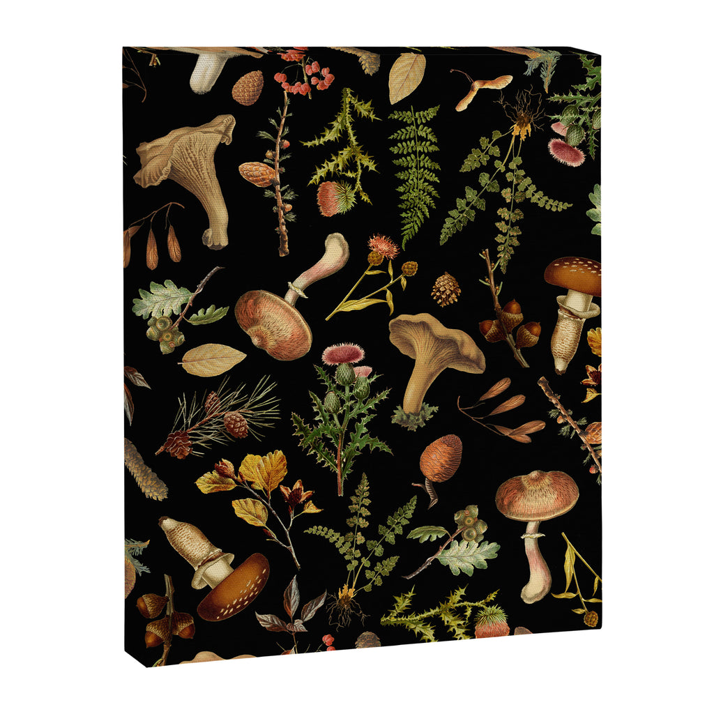 Vintage Mushroom Fungi Night Forest Botanical Garden Canvas Print Gallery Image 8