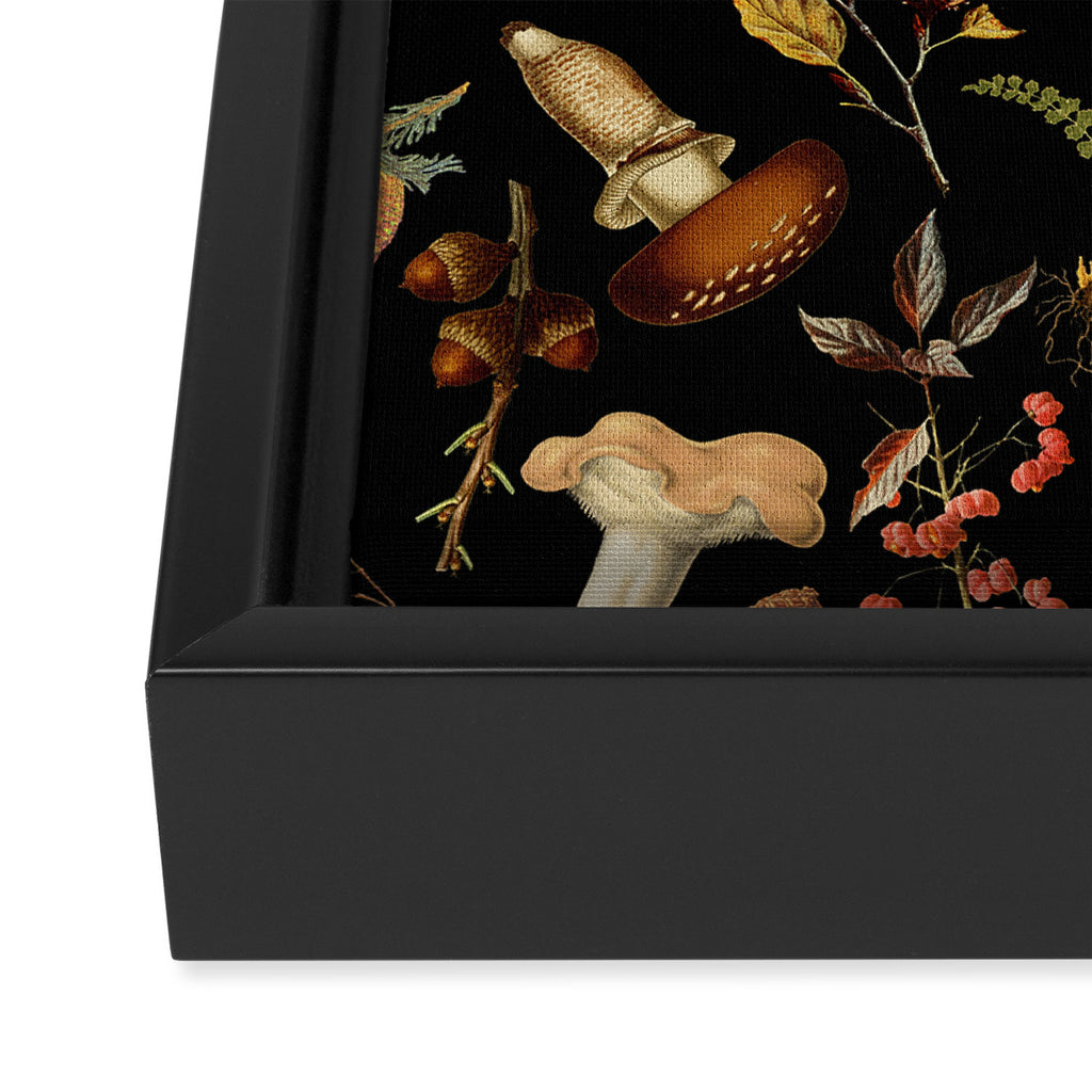 Vintage Mushroom Fungi Night Forest Botanical Garden Framed Canvas Print Gallery Image 3