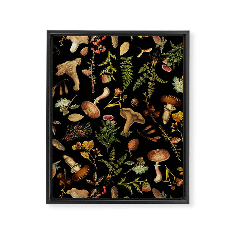 Vintage Mushroom Fungi Night Forest Botanical Garden Framed Canvas Print Gallery Image 8