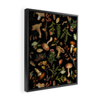 Vintage Mushroom Fungi Night Forest Botanical Garden Framed Canvas Print Gallery Image 2