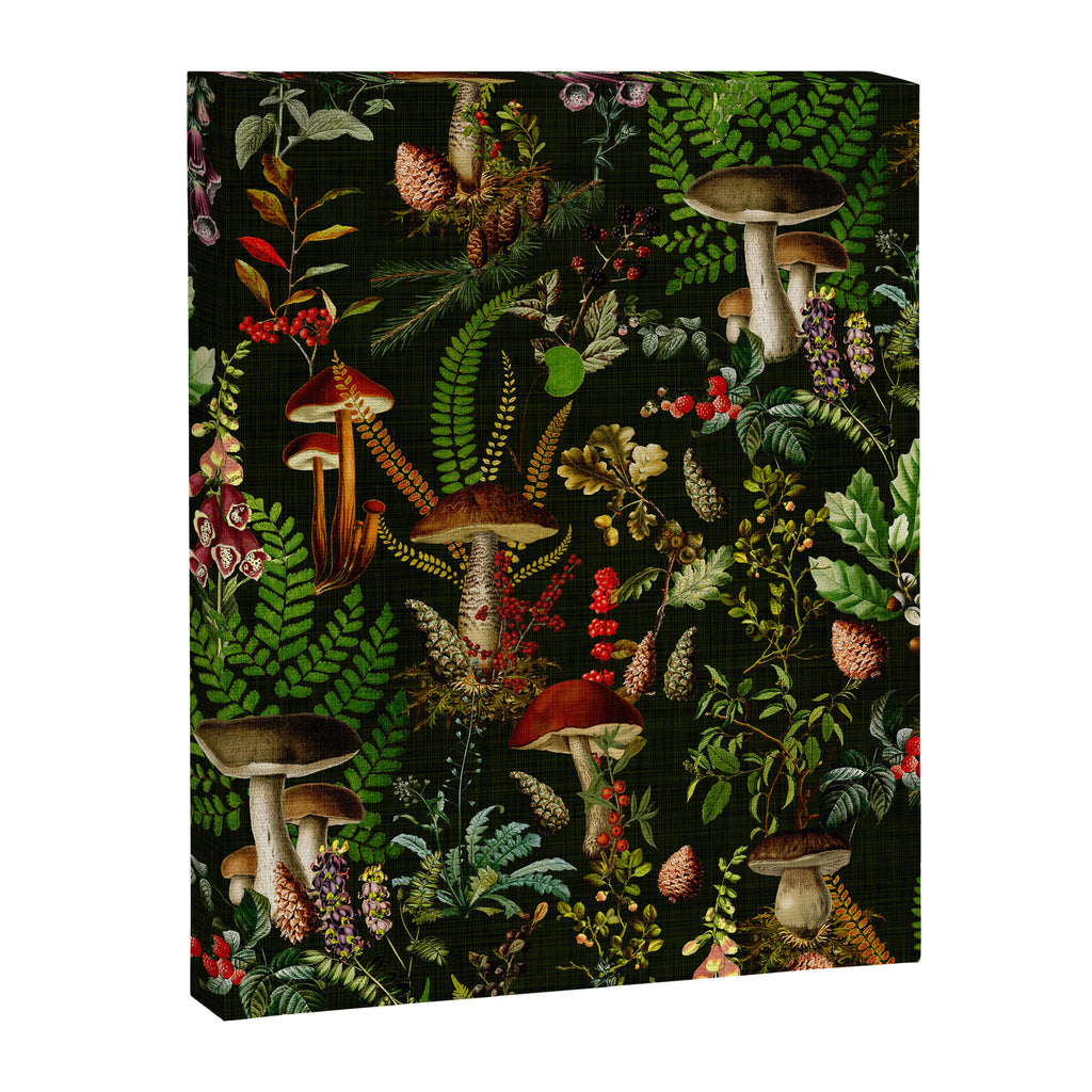 Vintage Mysterious Mushroom Night Forest Botanical Garden Canvas Print Gallery Image 8